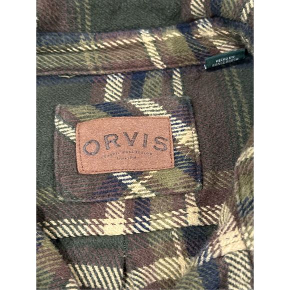 Ladies green plaid flannel by Orvis. Size medium - Picture 3 of 5